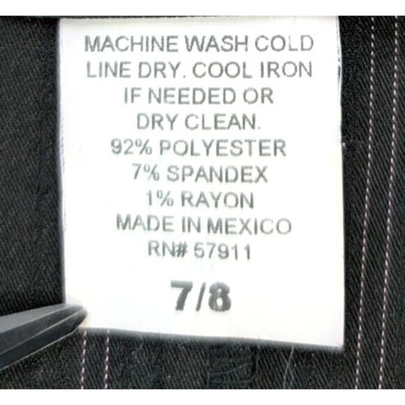 Women's Blazer Size 7/8 Black Pinstriped Hooks Front Tie Belt Long Sleeve Career - Picture 5 of 16